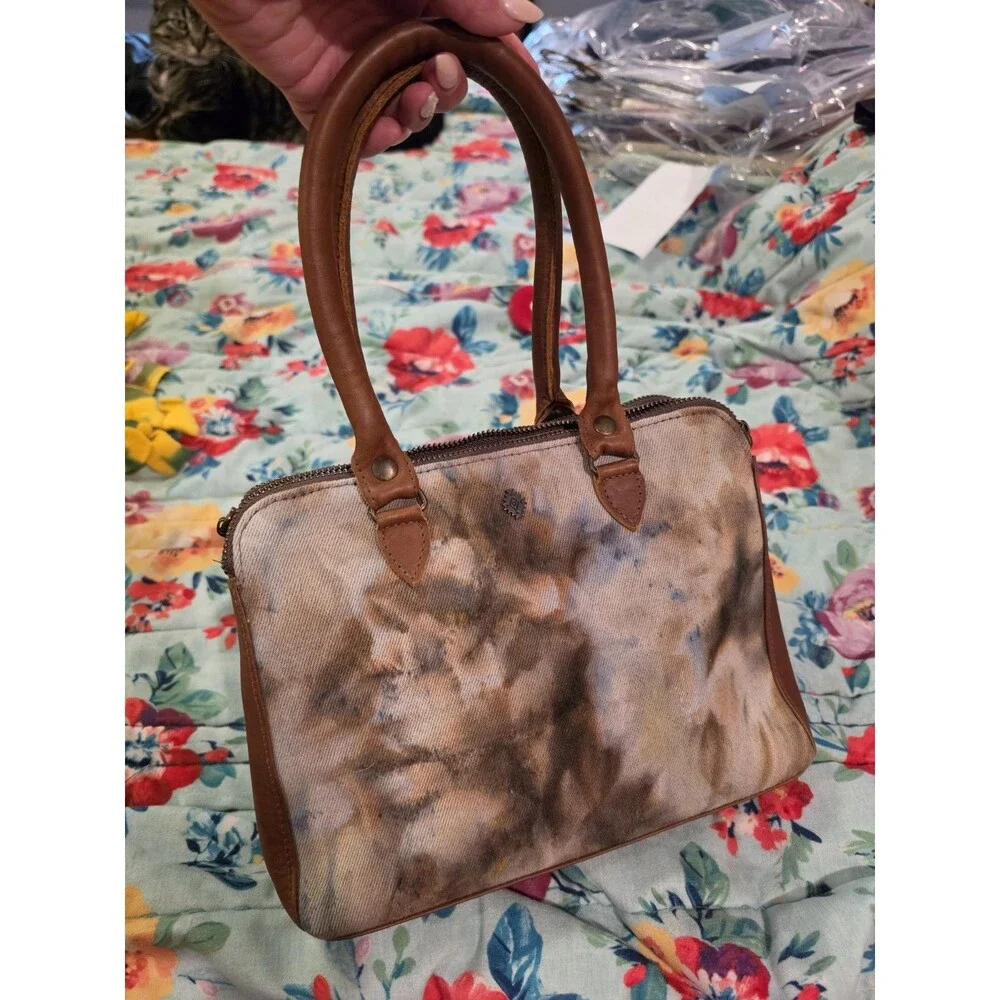 Nena and Co La Reyna OOAKSHELL Tie Dye Leather Bag